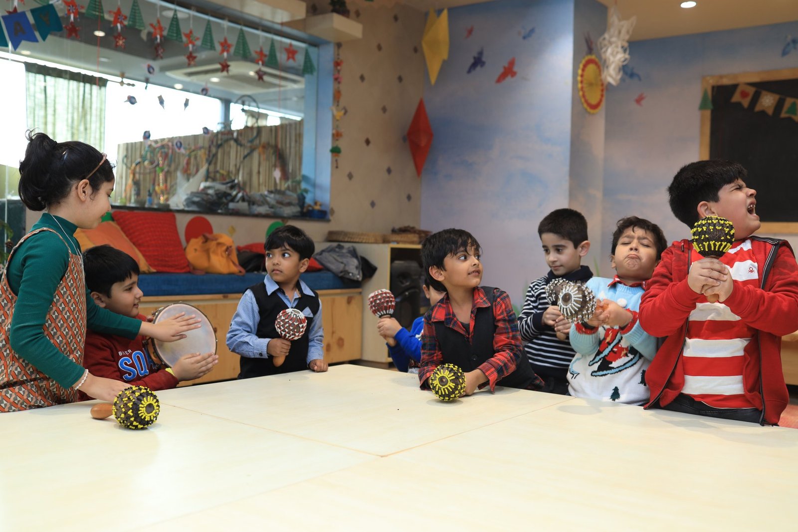 Children playing games together during a birthday celebration