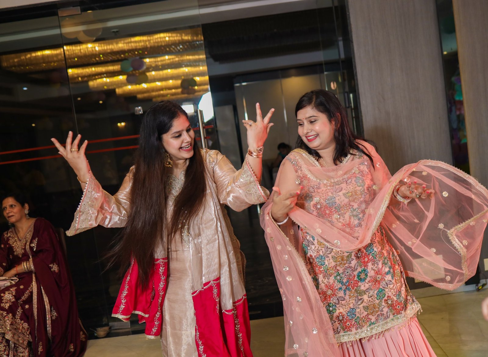 Guests dancing together during the evening celebration